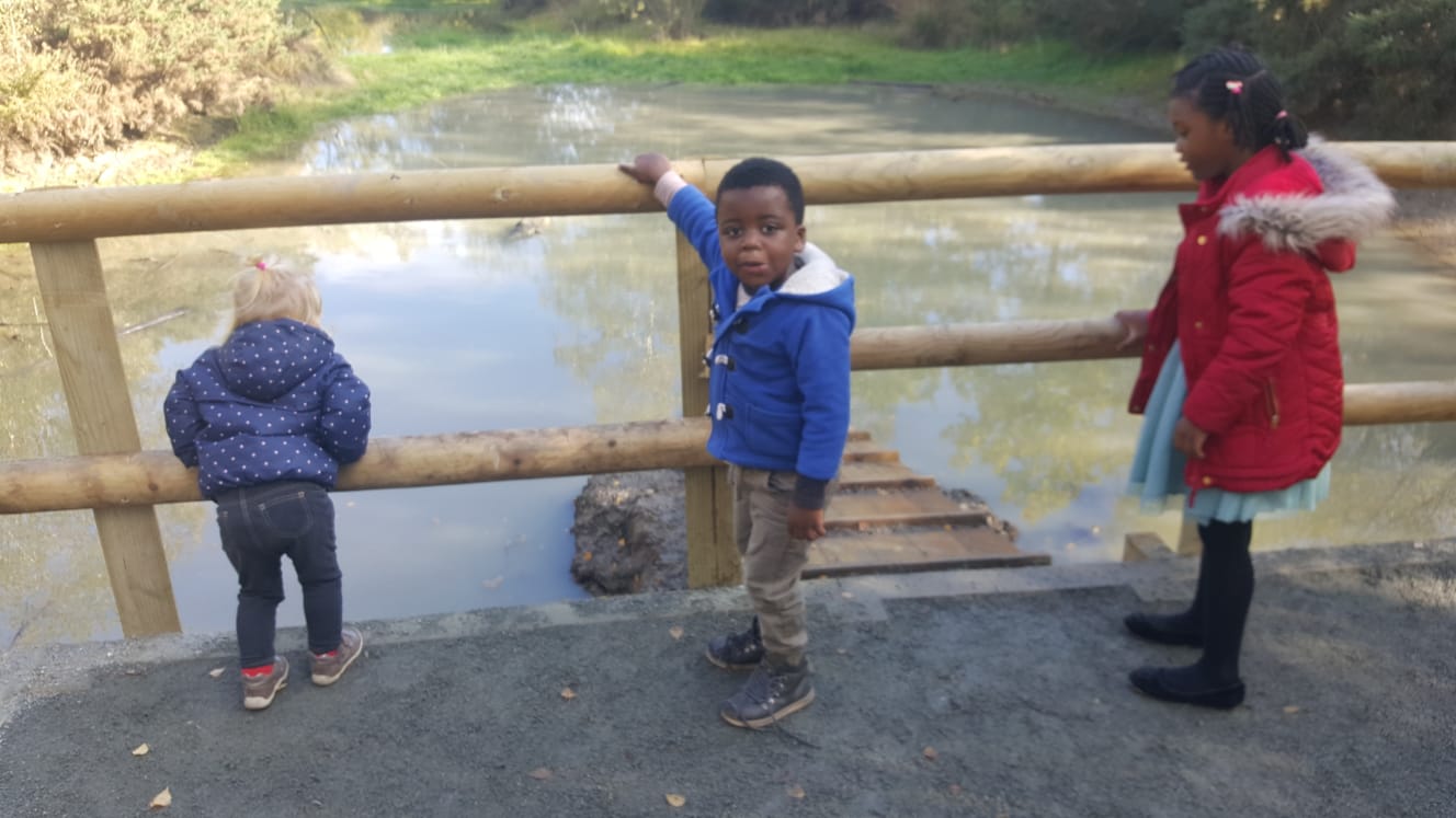 Children next to Lake